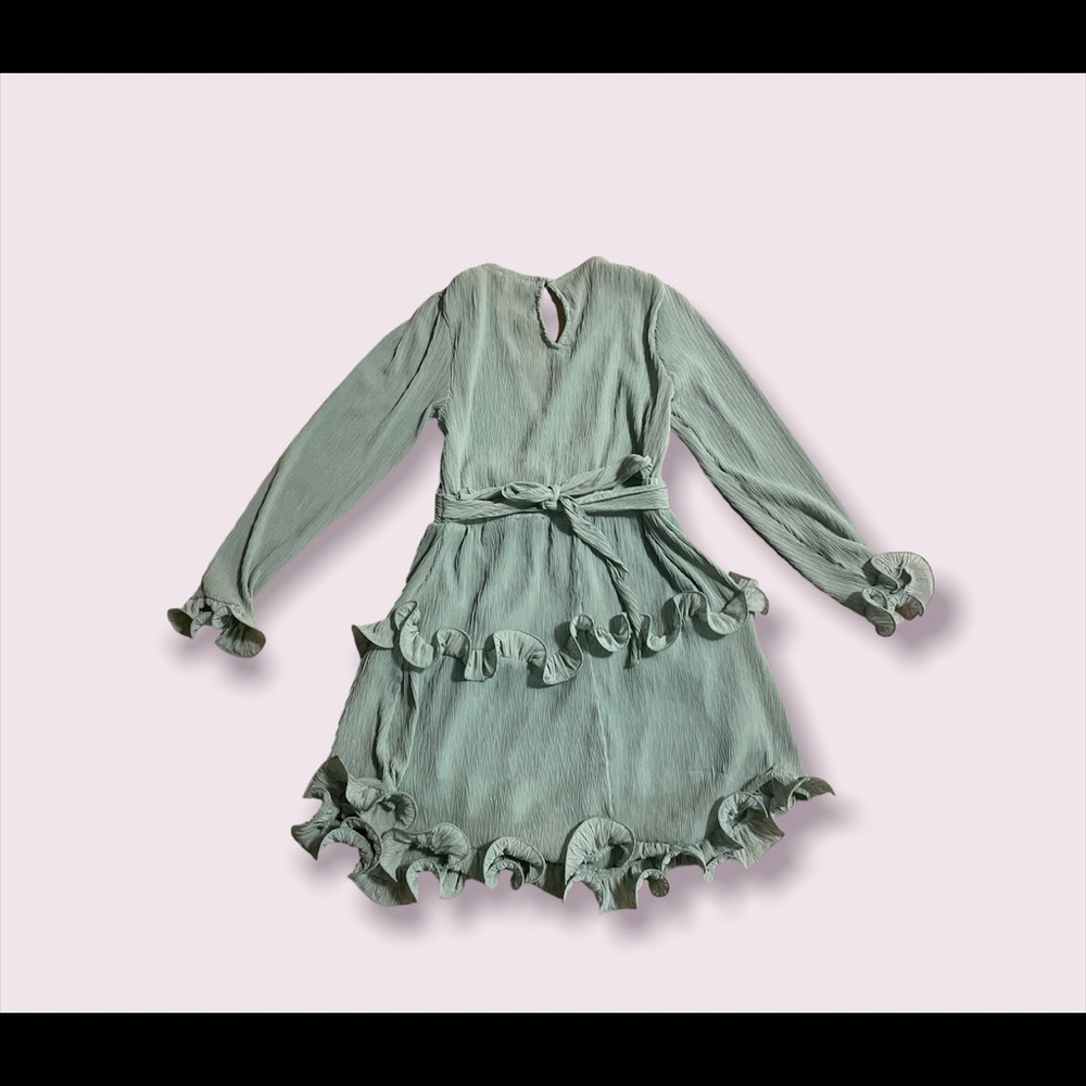 Ruffle Dress: mint green. Size S. - Picture 3 of 4